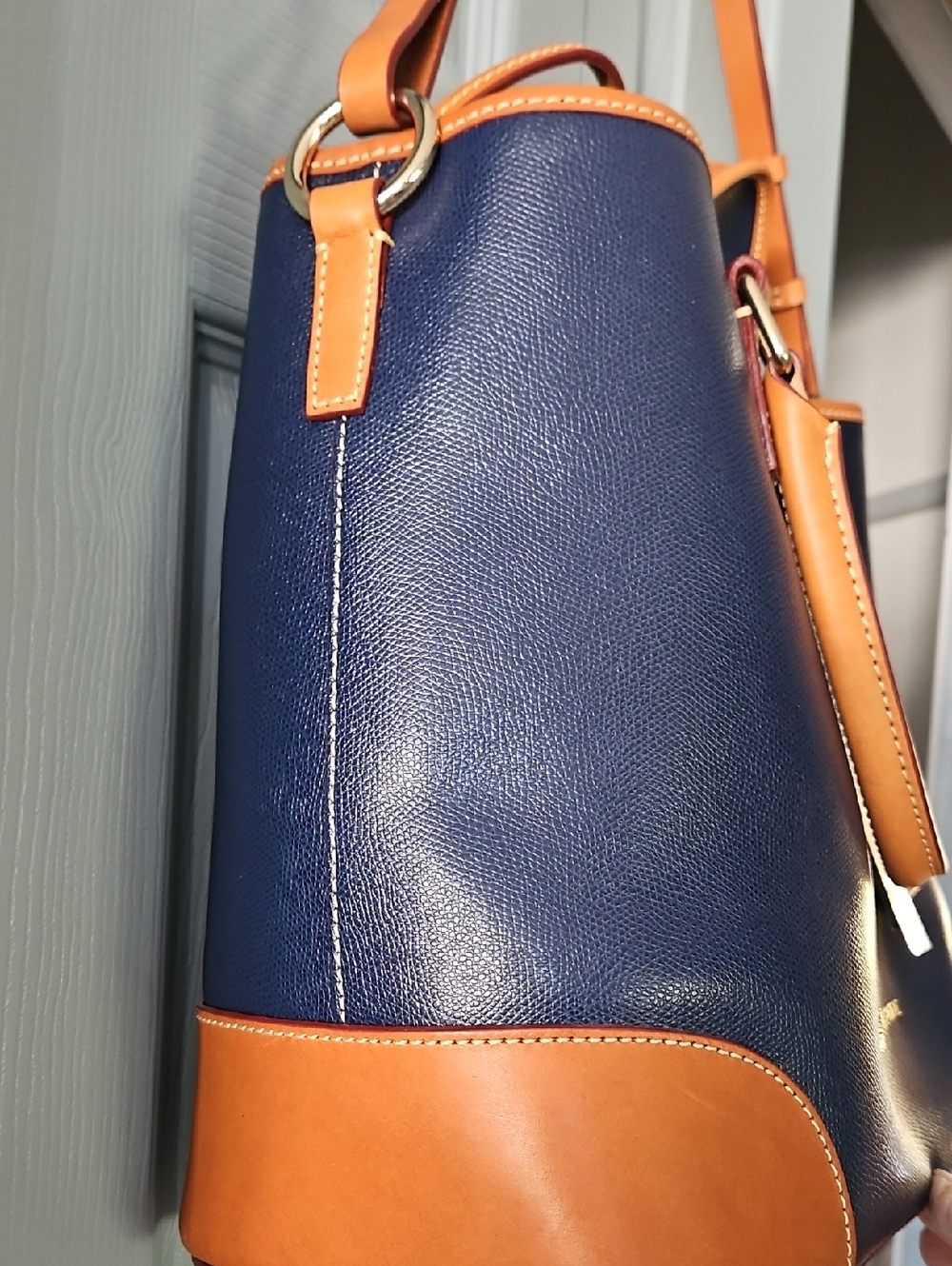 Dooney & Bourke Navy Leather Shelby Shopper With Accessories - Picture 3 of 16
